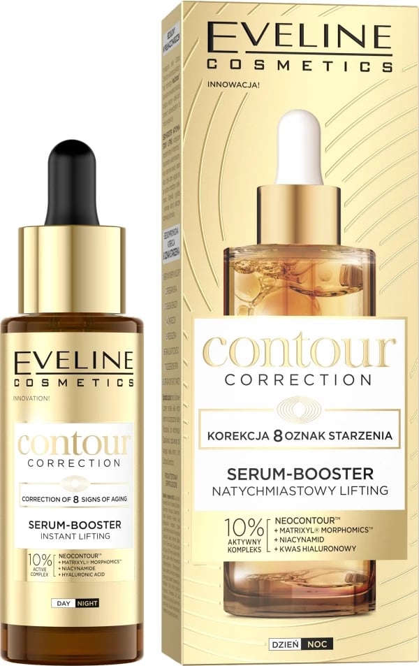Serum për fytyrë Eveline Cosmetics Contour Correction Serum-Booster Instant Lifting për femra, 30ml