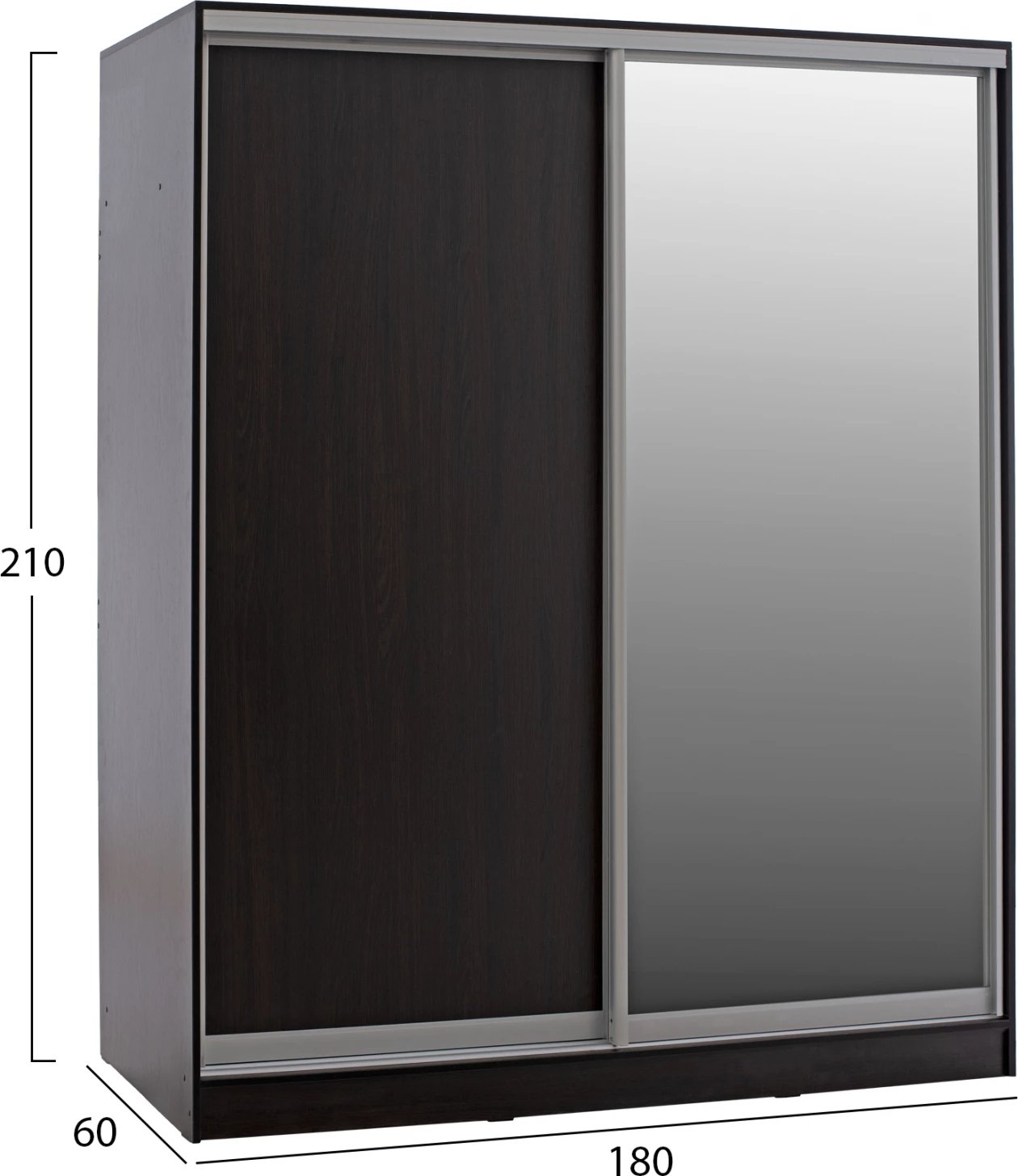 Dollap me dyer rrëshqitëse, ngjyrë wenge, FH2437.02, 180x60x210 cm