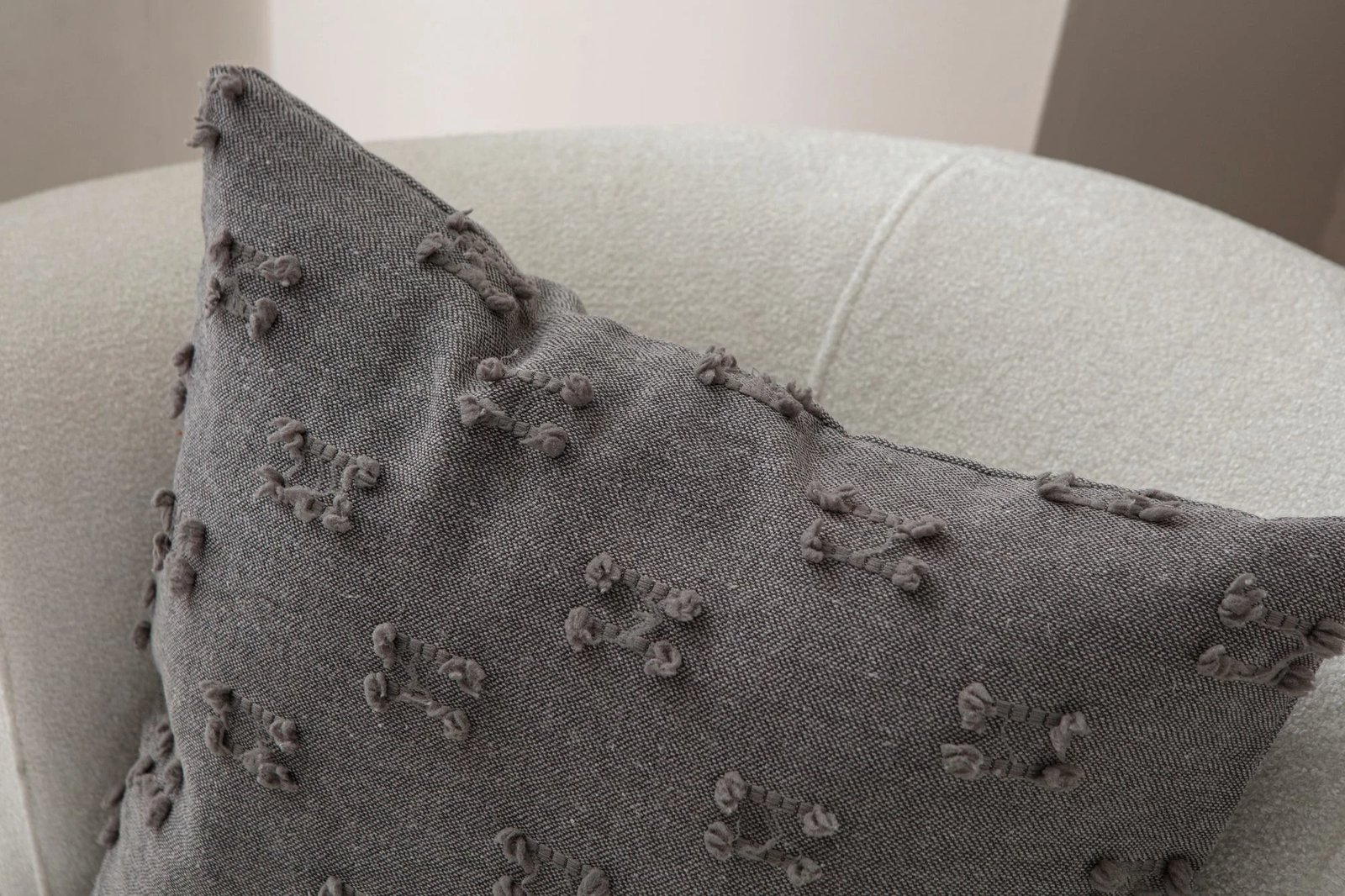 Jastëk dekorativ, ngjyrë gri, Evila Originals, 43x43cm