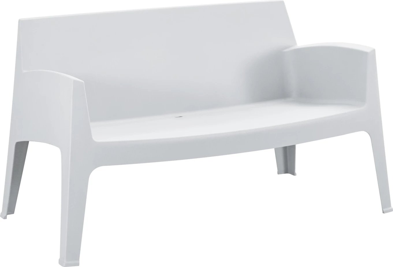 Divan i jashtëm 2-vendësh, polipropilen, ngjyrë e bardhë, SLEEK FH6366.01, 118x48.5x73cm