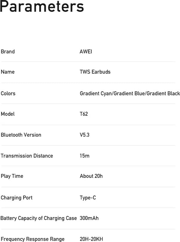 Kufje Me Bluetooth AWEI T62ENC (Kalter)