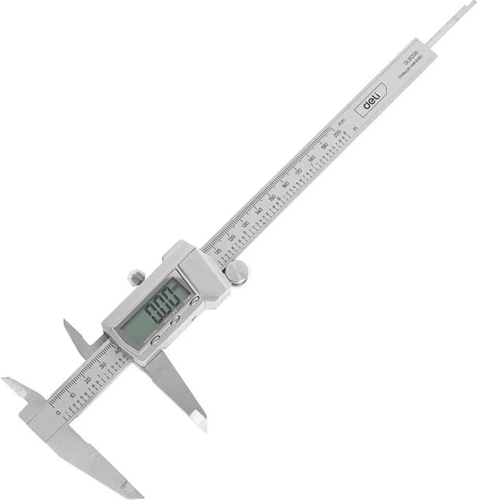 Kalliper dixhital Deli Tools EDL91200, 0-200mm, ±0.01mm, çelik inox