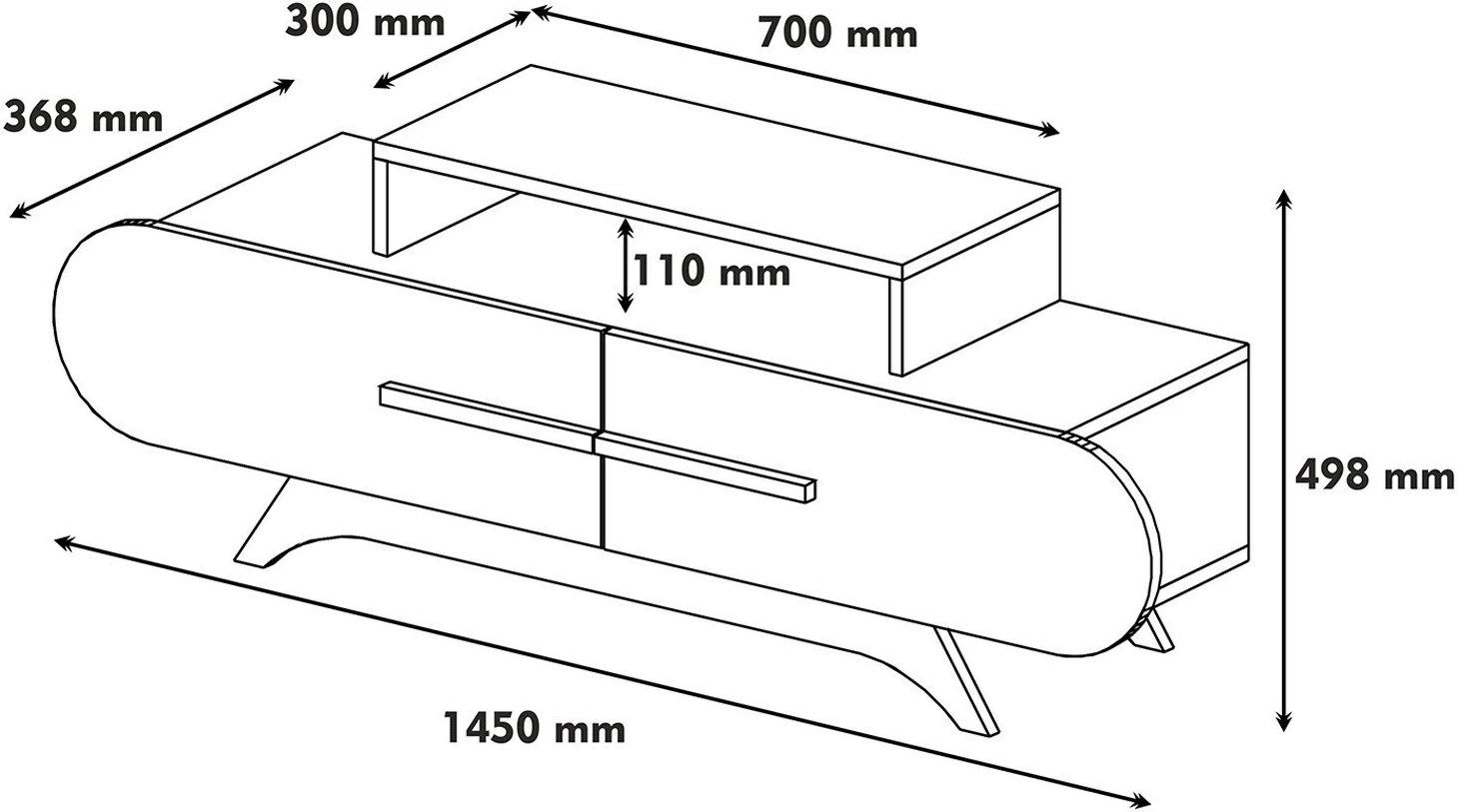 Komodë TV Hanah Home, ngjyrë arrë dhe e bardhë