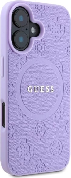 Mbështjellës Guess Saffiano Peony Classic Logo MagSafe për iPhone 16 Plus, vjollcë Mbështjellës Guess Saffiano Peony Classic Logo MagSafe për iPhone 16 Plus, vjollcë