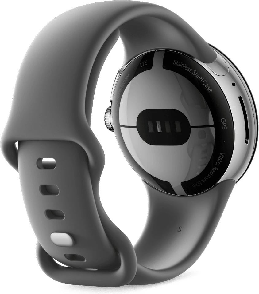Smartwatch Google Pixel Watch 32GB, AMOLED, Wi-Fi, GPS, Polished Silver/Charcoal