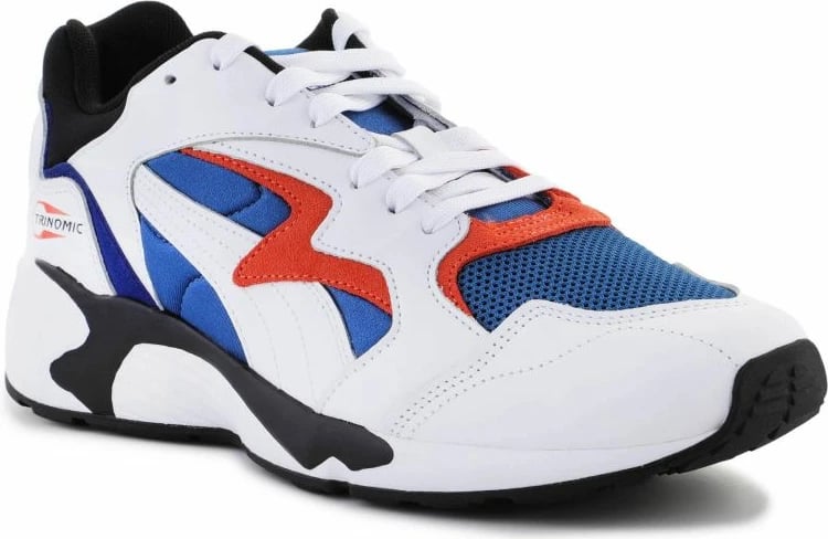 Atlete për meshkuj Puma Prevail, të bardha me të kuqe dhe blu