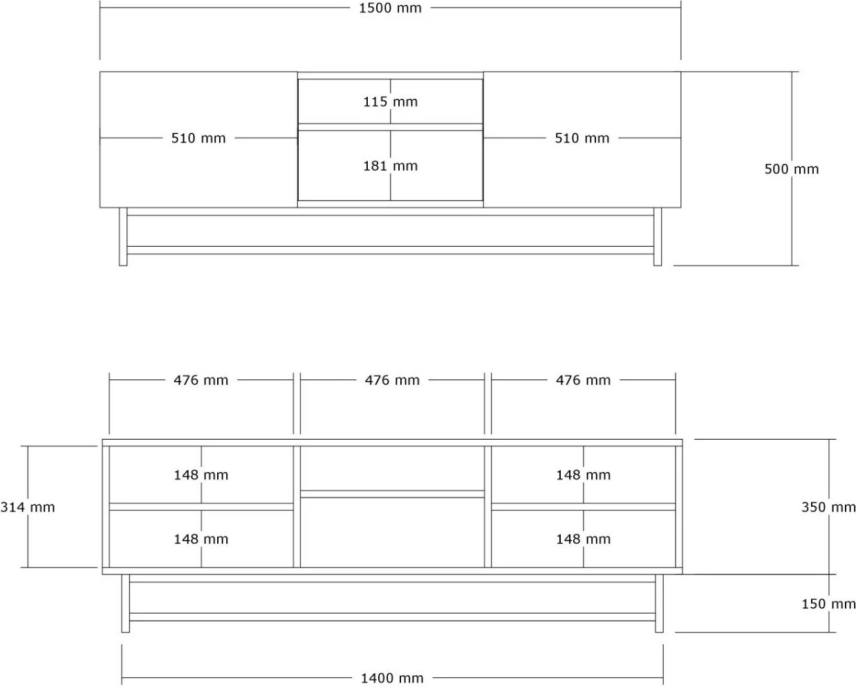 Komodë TV, dru i arrës, Hanah Home