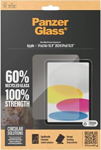 Xham mbrojtës PanzerGlass Ultra-Wide Fit për iPad Air 10.9"/11" 2024