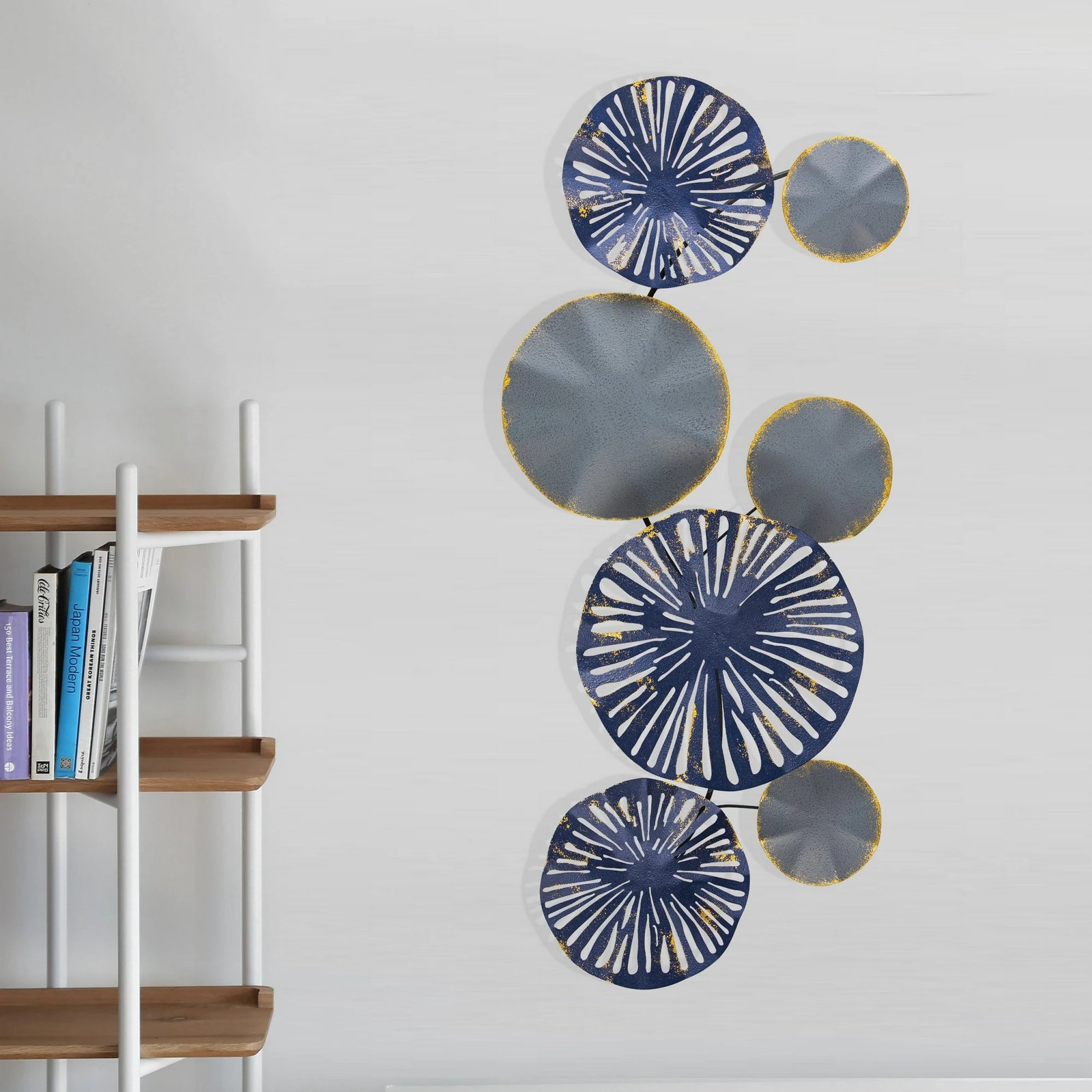 Aksesor dekorativ metalik për mur, Wallity Astrid, shumëngjyrësh, 79x8x35cm