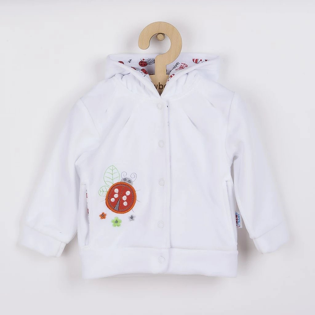 Bluzë me kapuç për bebe, NEW BABY, madhësi 86 (12–18 muaj), pambuk 80%/poliester 20%, e bardhë