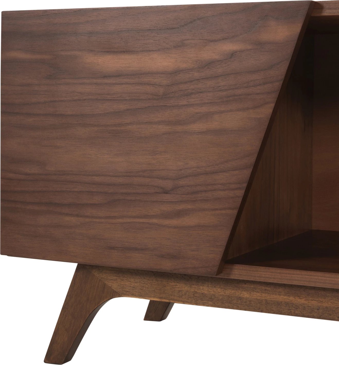 Dollap TV HUDSON MDF me furnir arre, ngjyrë arre dhe gri e errët, 180x40x50H cm