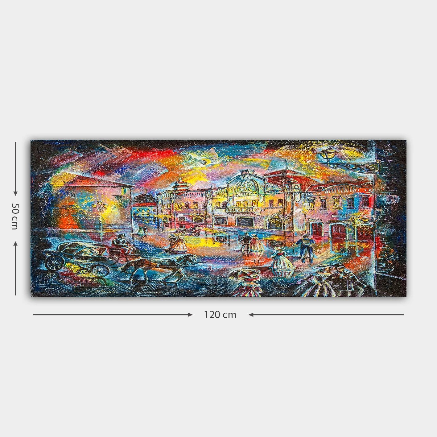 Pikturë dekorative në kanavacë, shumëngjyrëshe, YTY2206521390_50120, 50x120cm