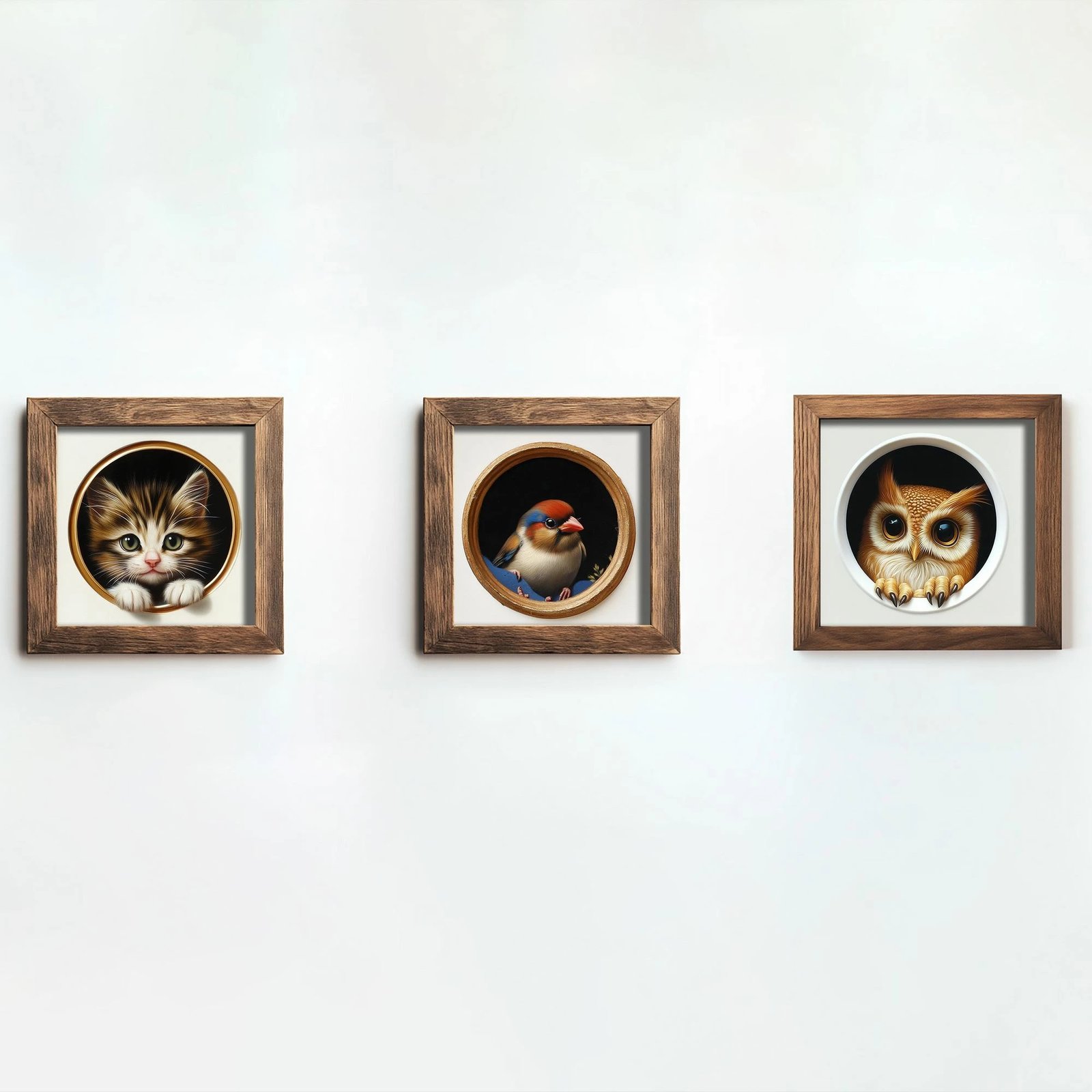 Set pikturash dekorative me kornizë, MDF, shumëngjyrëshe, Wallity, 3 copë, UKZM078