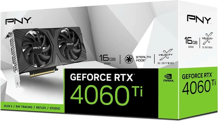 Kartelë grafike PNY RTX4060 Ti VERTO 16GB GDDR6, dy ventilatorë, e zezë