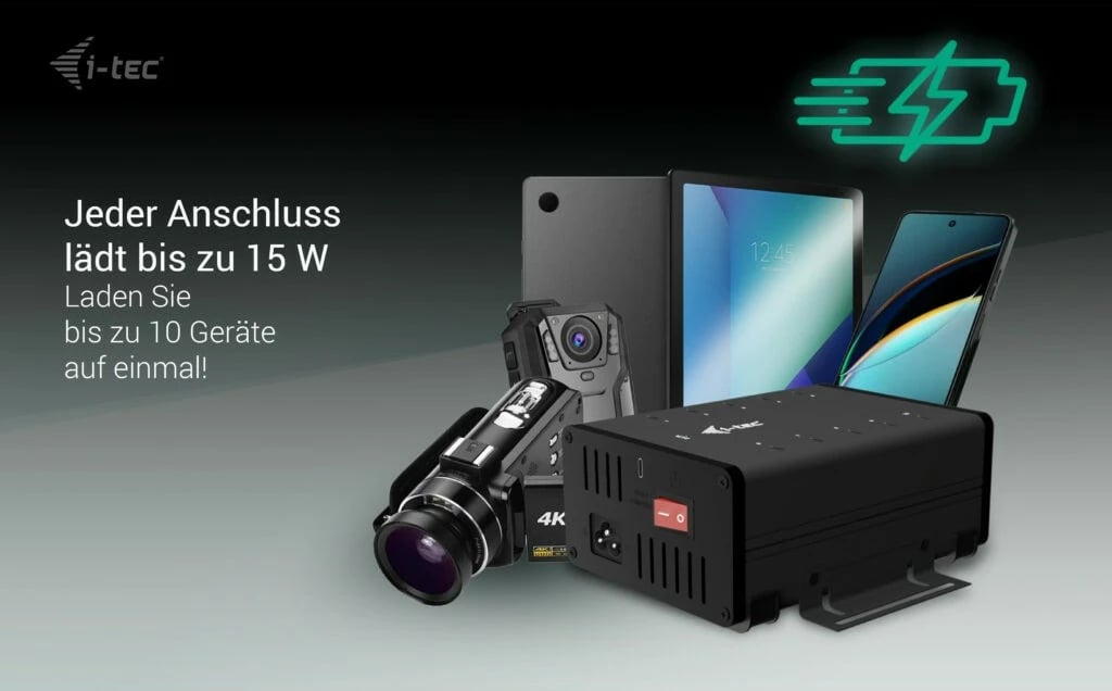 HUB USB-C I-Tec, 10 porta, 15W për portë, Plug & Play, i zi