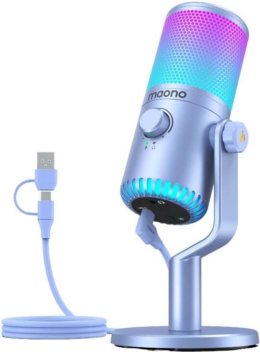 Mikrofon Maono DM30RGB, RGB, kardioid, USB-C/3.5mm, vjollcë