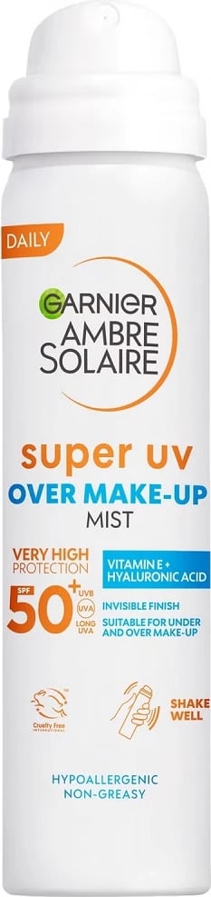 Mist mbrojtës për fytyrë Garnier Ambre Solaire Super UV SPF50 për femra, 75ml