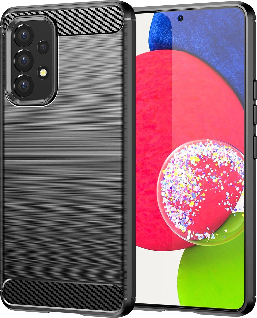 Mbështjellës Hurtel Carbon Case për Samsung Galaxy A53 5G, i zi