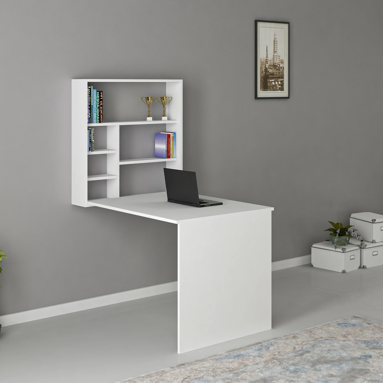 Tavolinë studimi Hanah Home, Sedir, e bardhë
