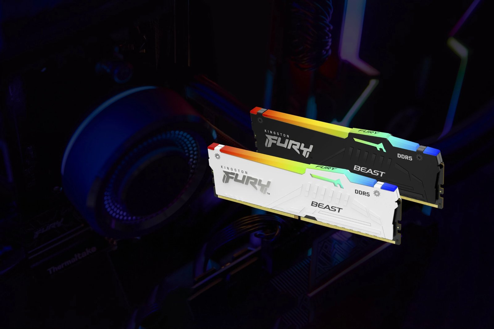 RAM Memorje Kingston FURY Beast 32GB DDR5 5600MT/s CL36 RGB bardhë