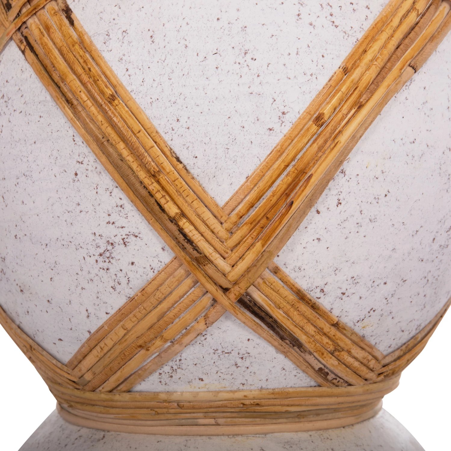 Vazo dekorative për dysheme MAYNARD, fibër-cement, e bardhë, ratan, FH4672.02L, 32x62.5cm