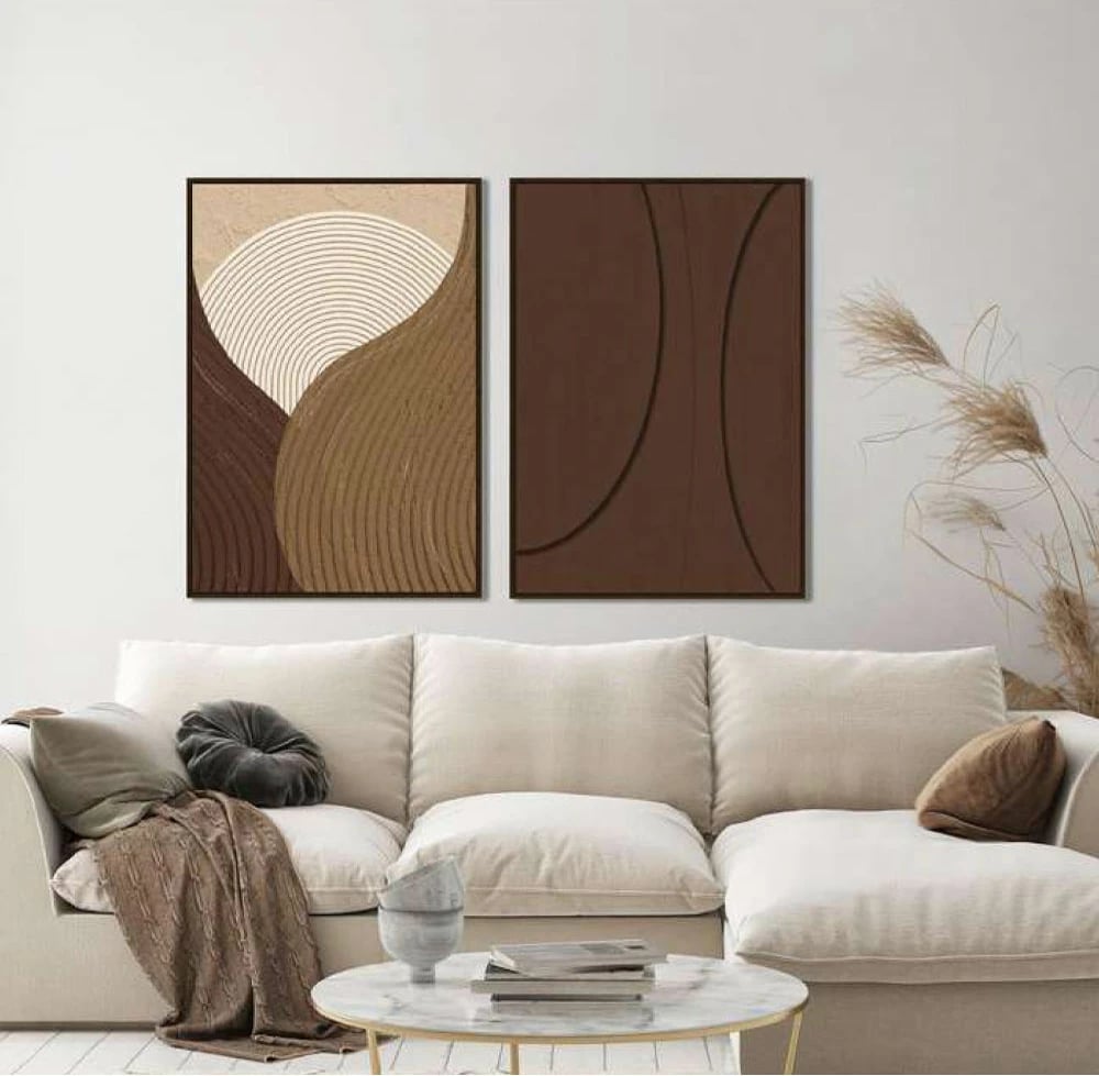 Pikturë dekorative Carnelian, kafe, 80x120x4cm