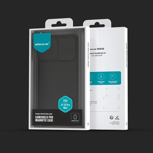 Mbështjellës Nillkin CamShield Pro Magnetic për iPhone 15 Pro Max, me kapak kamere, i gjelbër