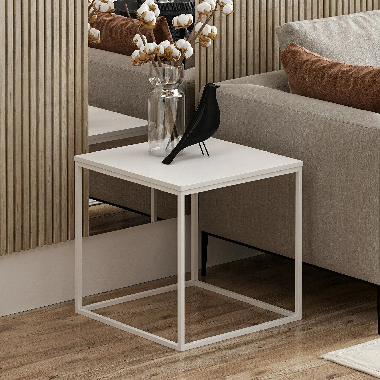 Tavolinë anësore Hanah Home, Basak, e bardhë