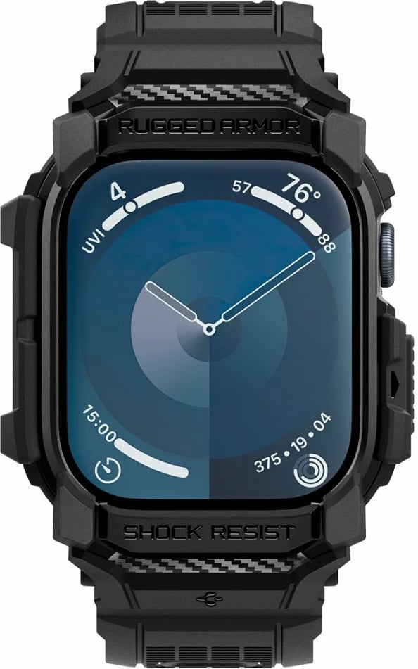 Mbështjellës Spigen Rugged Armor Pro për Apple Watch 10, 46mm, i zi