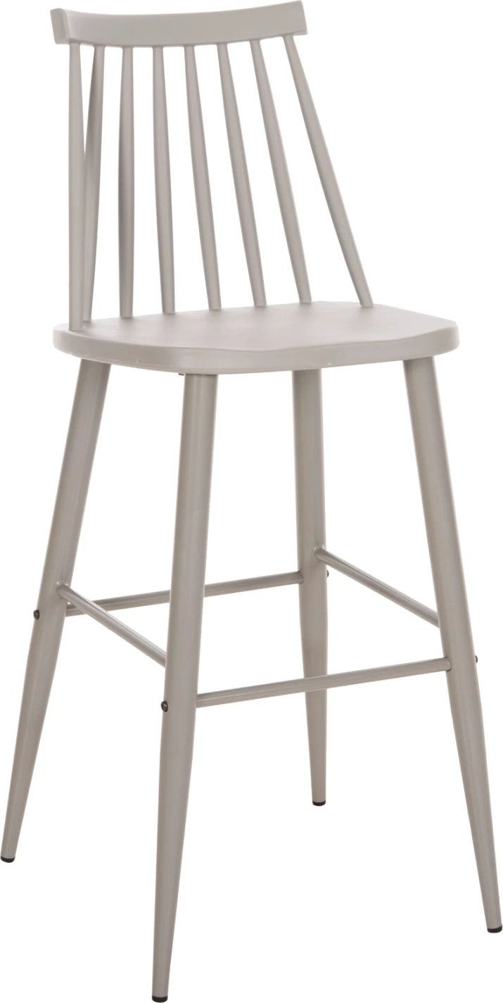 Karrige për bar, vend i lartë, VANESSA FH8459.20, gri PP & këmbë metalike gri, 47x48,5x107H cm., set prej 2 copë