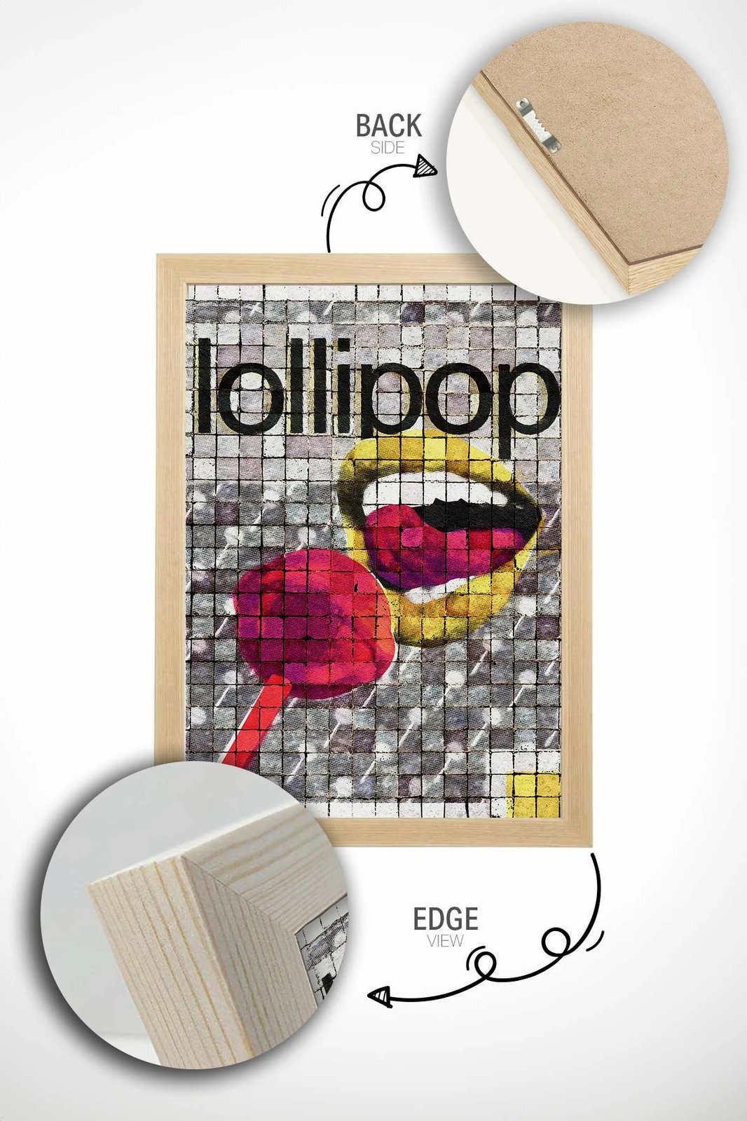 Pikturë dekorative me kornizë, Popmosaic12, shumëngjyrëshe