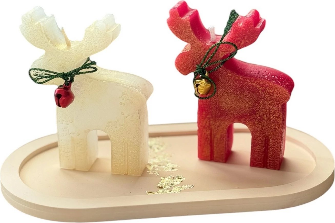 Set qirinjsh dekorativë, 3 copë, Evila Originals, për Krishtlindje