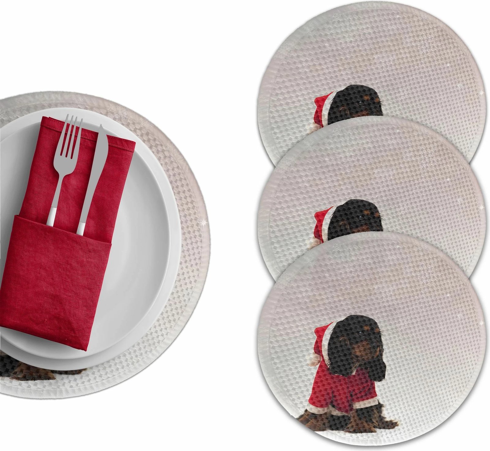 Set 4 nënshtrues tavoline Hermia Concept, shumëngjyrësh, 37cm