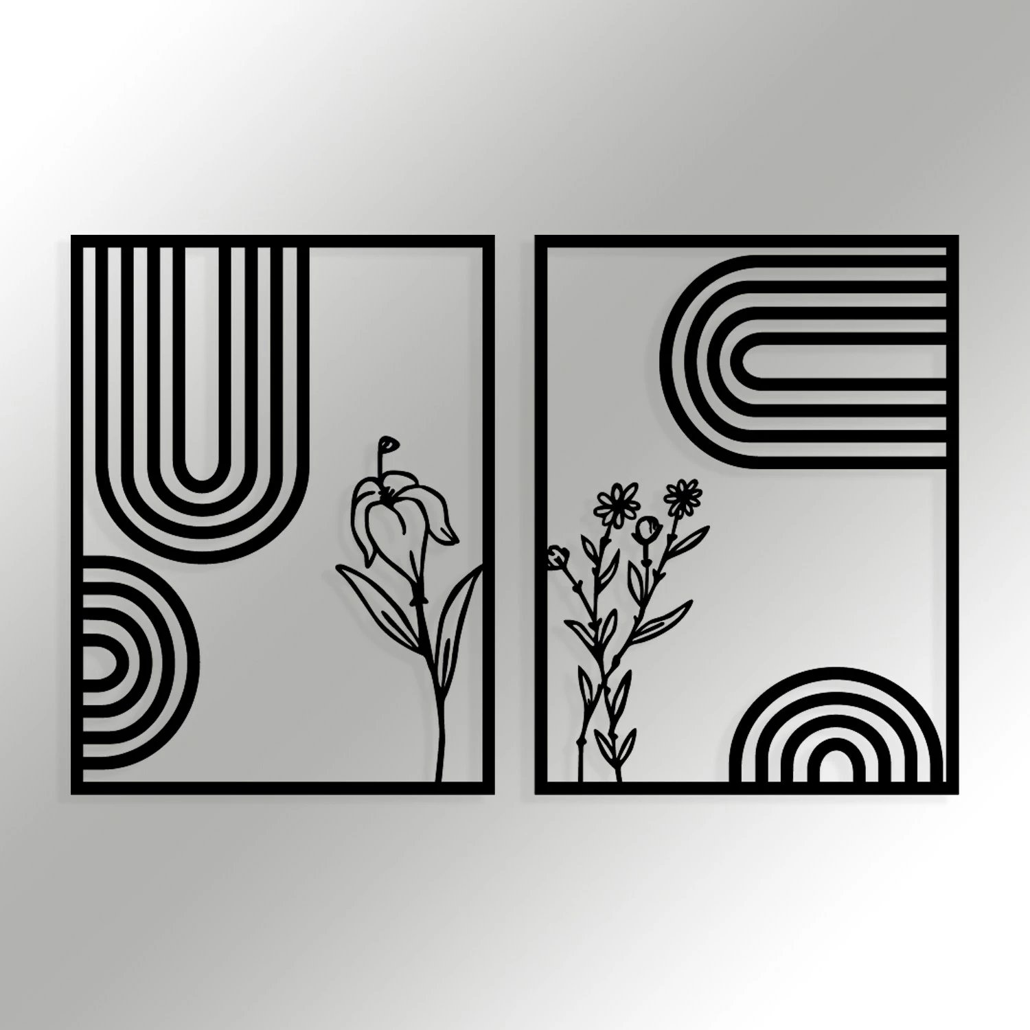 Aksesor dekorativ metalik për mur Wallity, Dolce Mate, ngjyrë e zezë