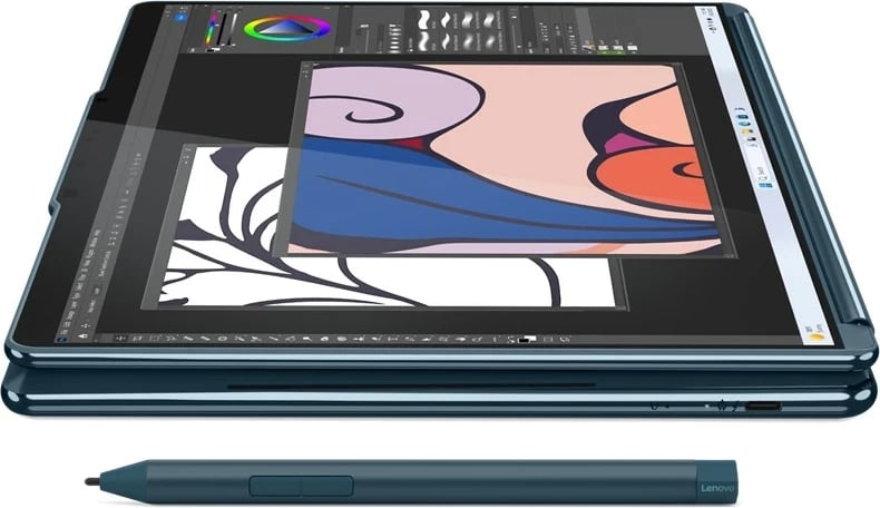 Kompjuter hibrid Lenovo Yoga Book 9 13IMU9, Intel Core Ultra 7 155U, 32 GB RAM, 512 GB SSD, 13.3" 2.8K Touch, Teal + tastierë & maus