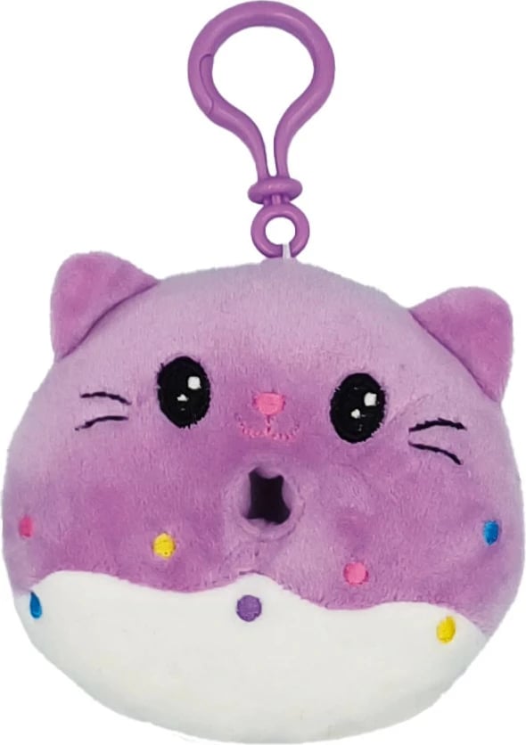 Brelok pelushi donut, Stnux, STN8950, mix dizajne, me varëse plastike, mix ngjyra, display 12 copë