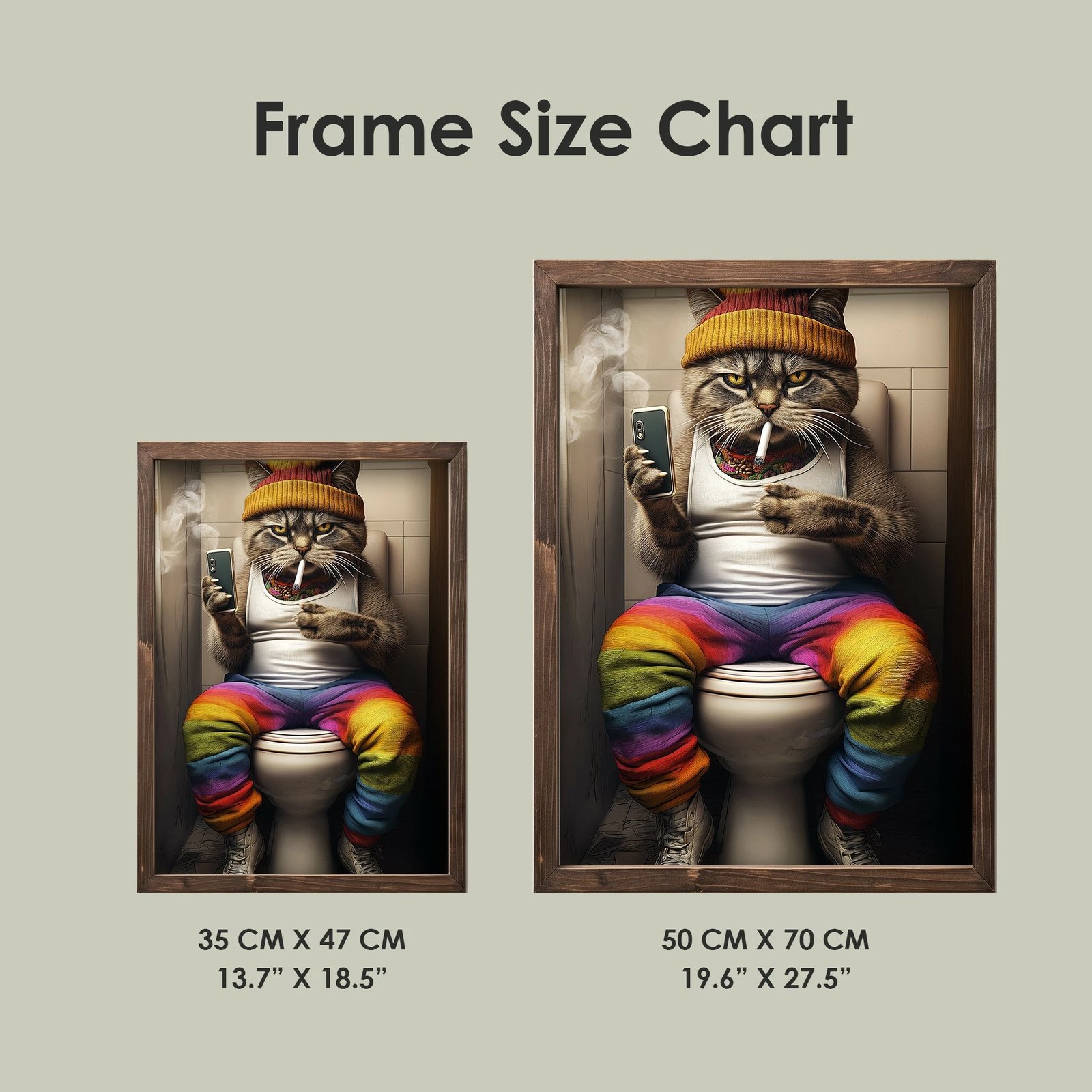 Pikturë dekorative me kornizë, MDF, Wallity, TUN004-XL, shumëngjyrëshe, 50x70x3.5cm