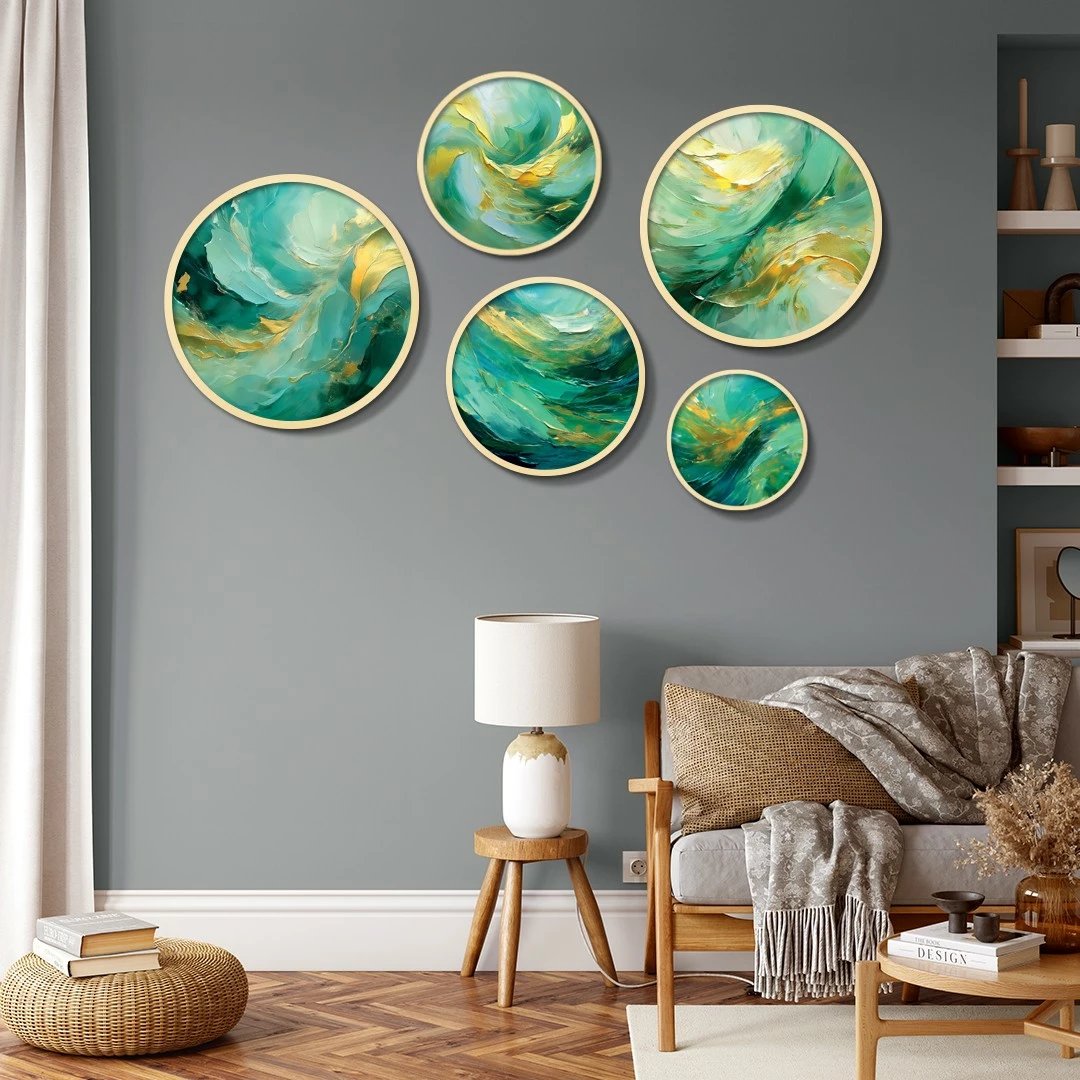 Set pikturash dekorative të kornizuara MDF (5 copë), Wallity, Yats-50