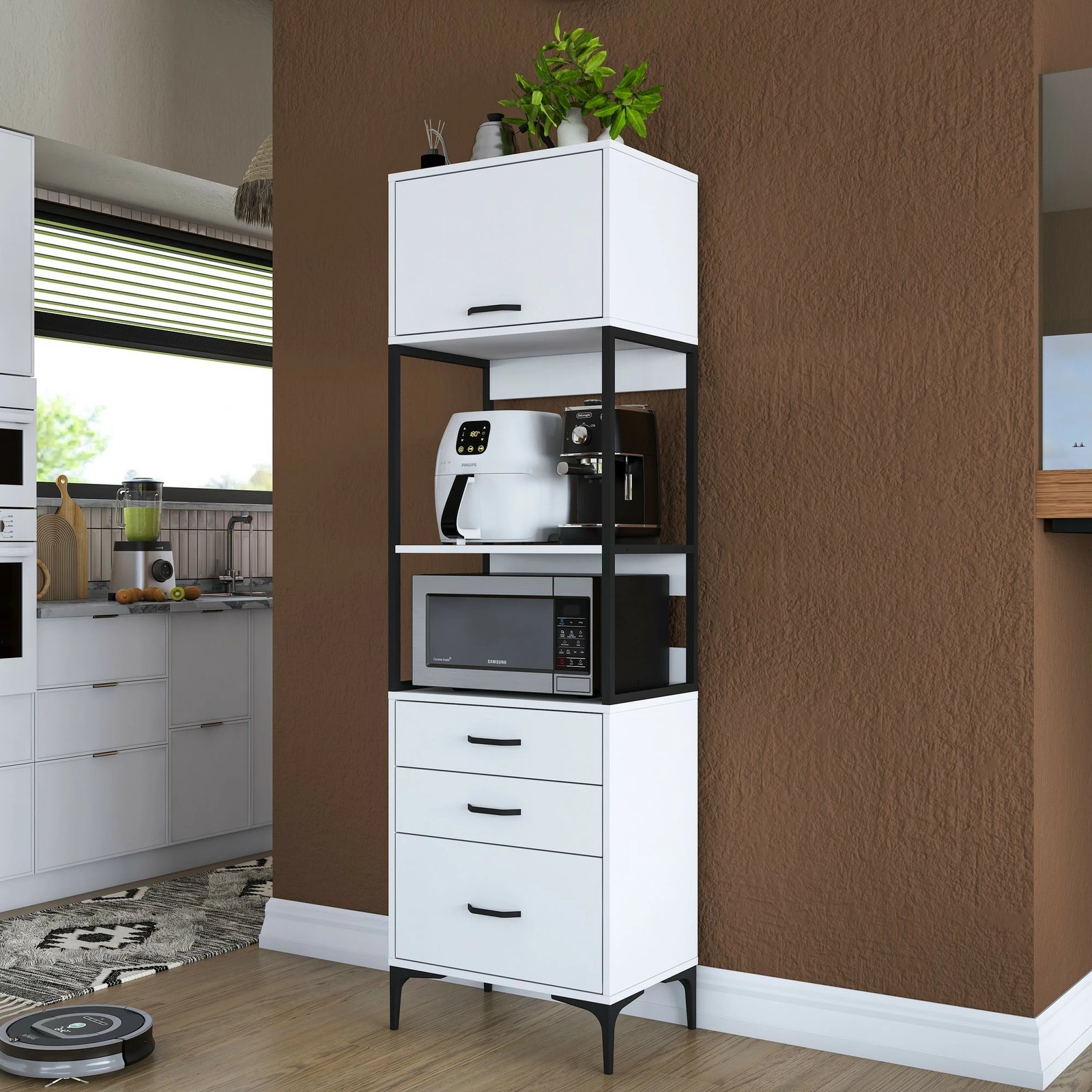 Dollap multifunksional Hanah Home, JE135 - 3101, i bardhë