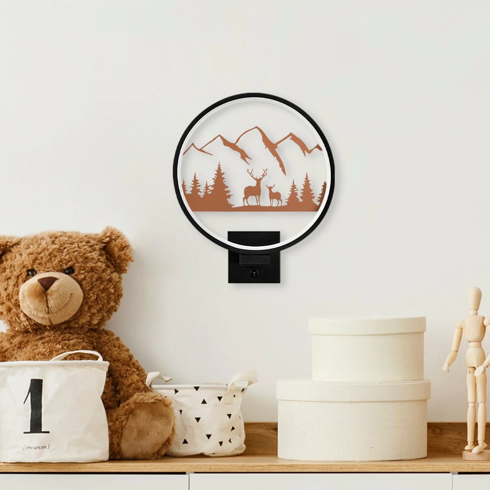 Llambë muri Opviq, XMAS17, ngjyrë e zezë dhe bakri