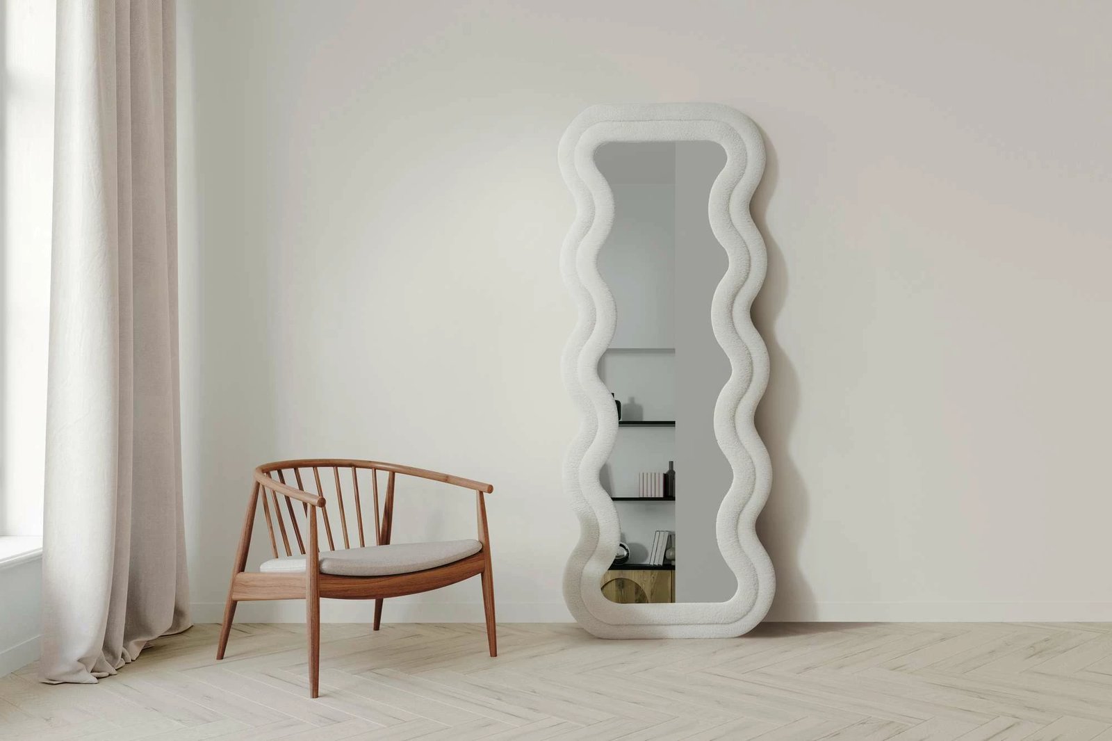 Pasqyrë e gjatë Cheval, Skye Decor, krem