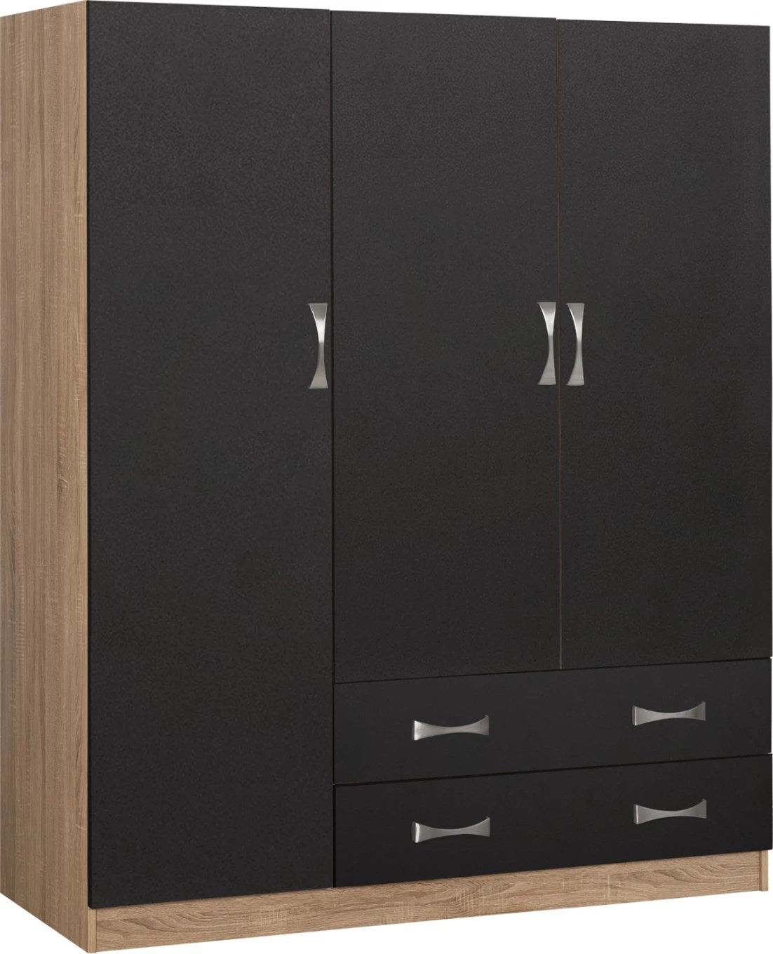 Dollap 3 dyer Carly FH384.04 me 2 sirtarë Sonama-Gri 150x55x180cm