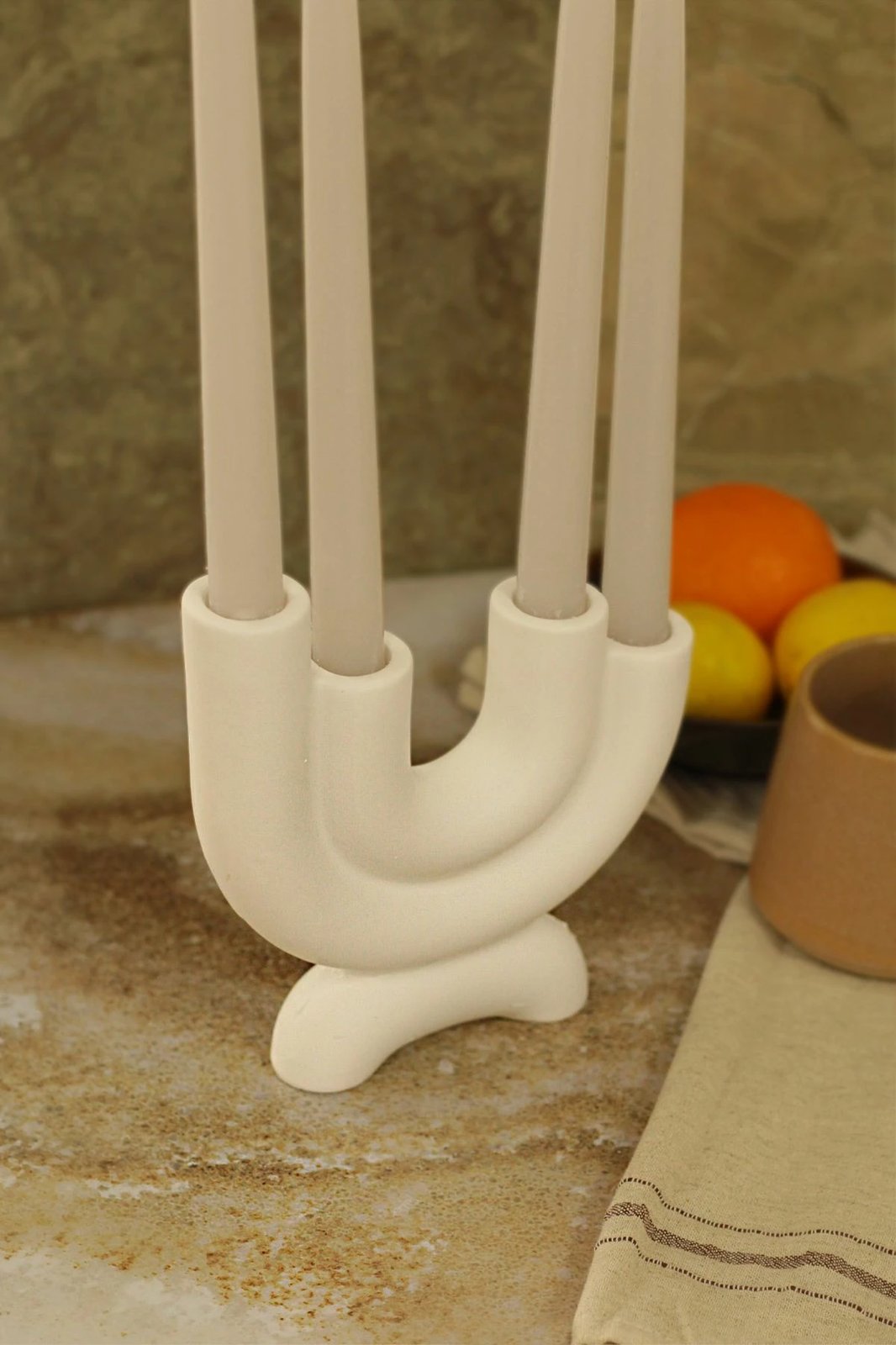 Set qiri mbajtës prej betoni, 5 copë, ngjyrë e bardhë, Evila Originals, katër krahë