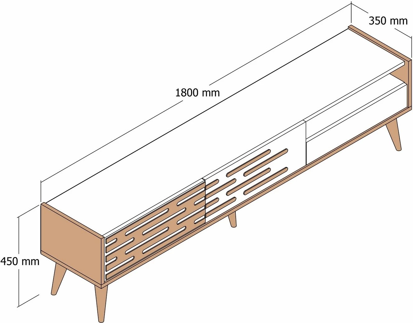 Komodë TV Hanah Home, Valensiya, ngjyrë arre