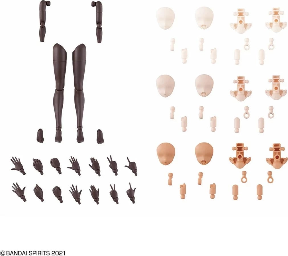 Set pjesë trupi për figura, Bandai 30MS Option Body Parts, krahë & këmbë, kafe