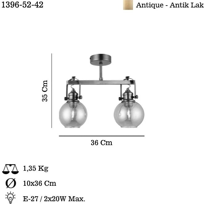 Llambë tavani Opviq, Ponte - 52-42, ngjyrë antike