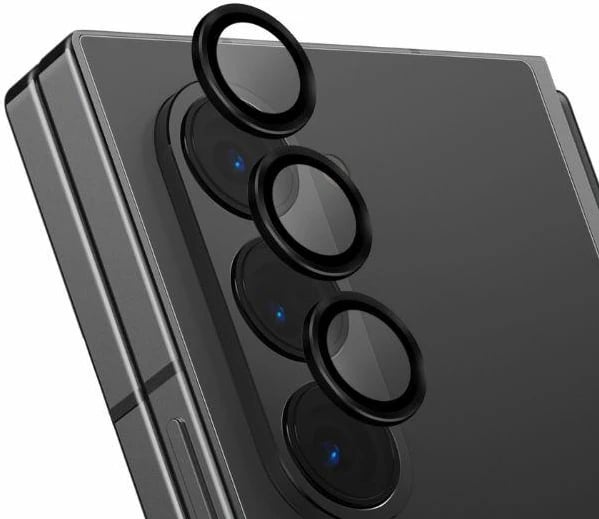 Mbështjellës lente alumini UNIQ Optix me xham të temperuar për Samsung Galaxy Z Fold 6, E zezë