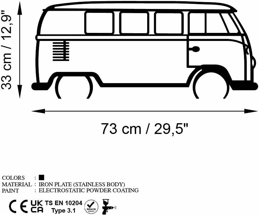 Aksesor dekorativ për mur, metalik, Wallity Vosvos 12, ngjyrë e zezë, 73x33cm