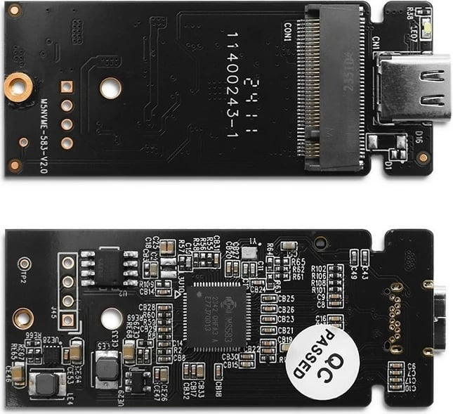 Kasë Qoltec për SSD M.2 NVMe, 2TB, USB 3.1, Argjendtë