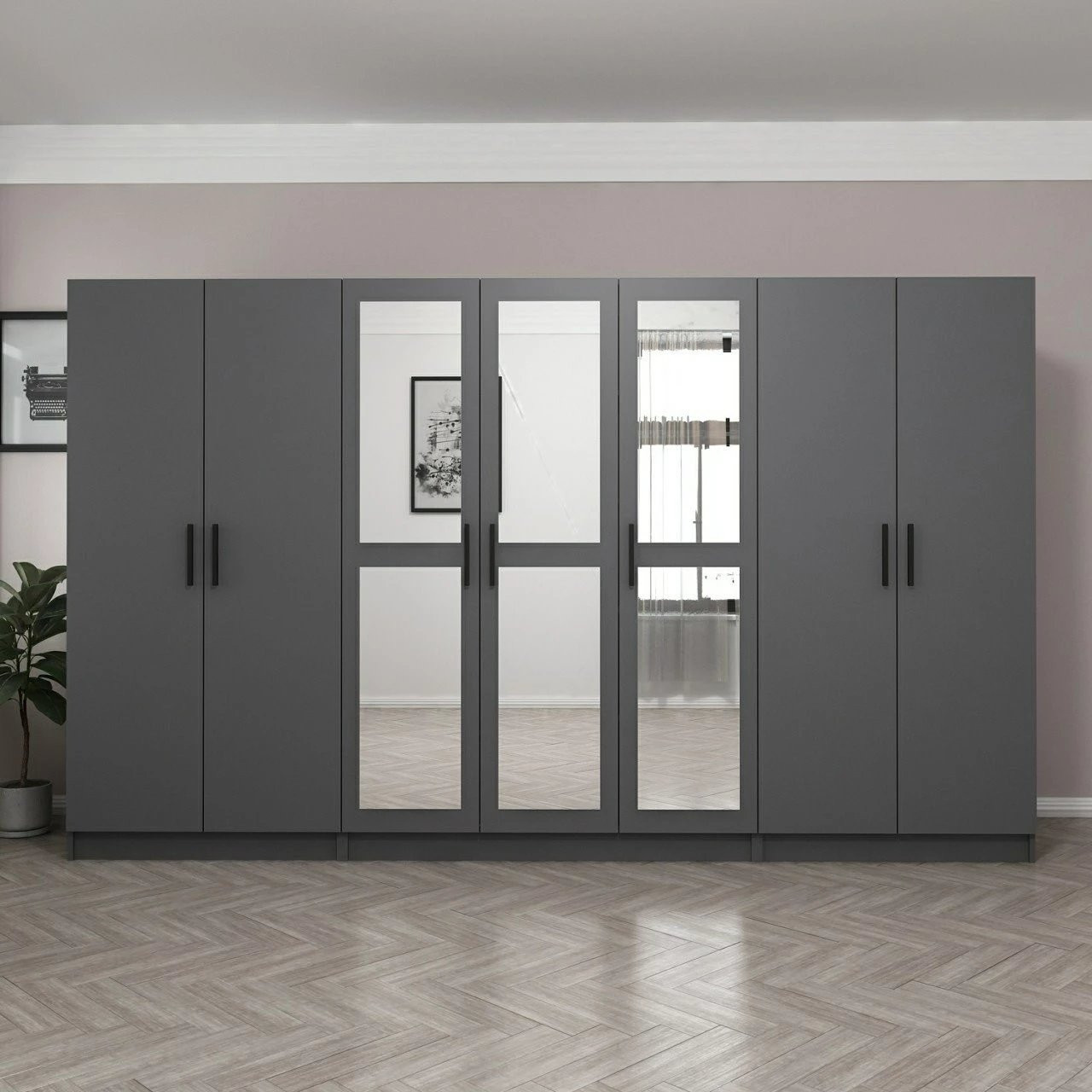 Dollap i madh, ngjyrë antracit, Skye Decor, 315x210x52 cm